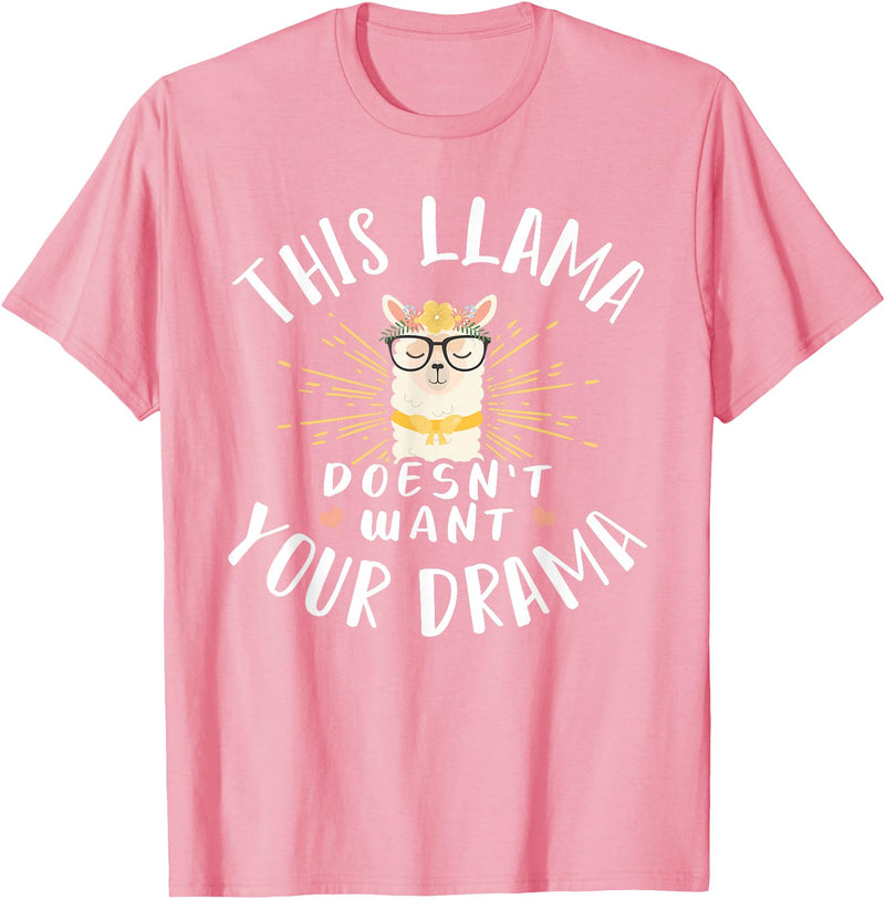 Cute Llama And Alpaca Animal Design Ideas Dieses Lama Wanna dein Drama nicht T-Shirt - Pink