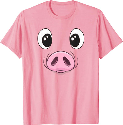 Pig Face Halloween Pig Costume Birthday Cute Pig Kids T-Shirt