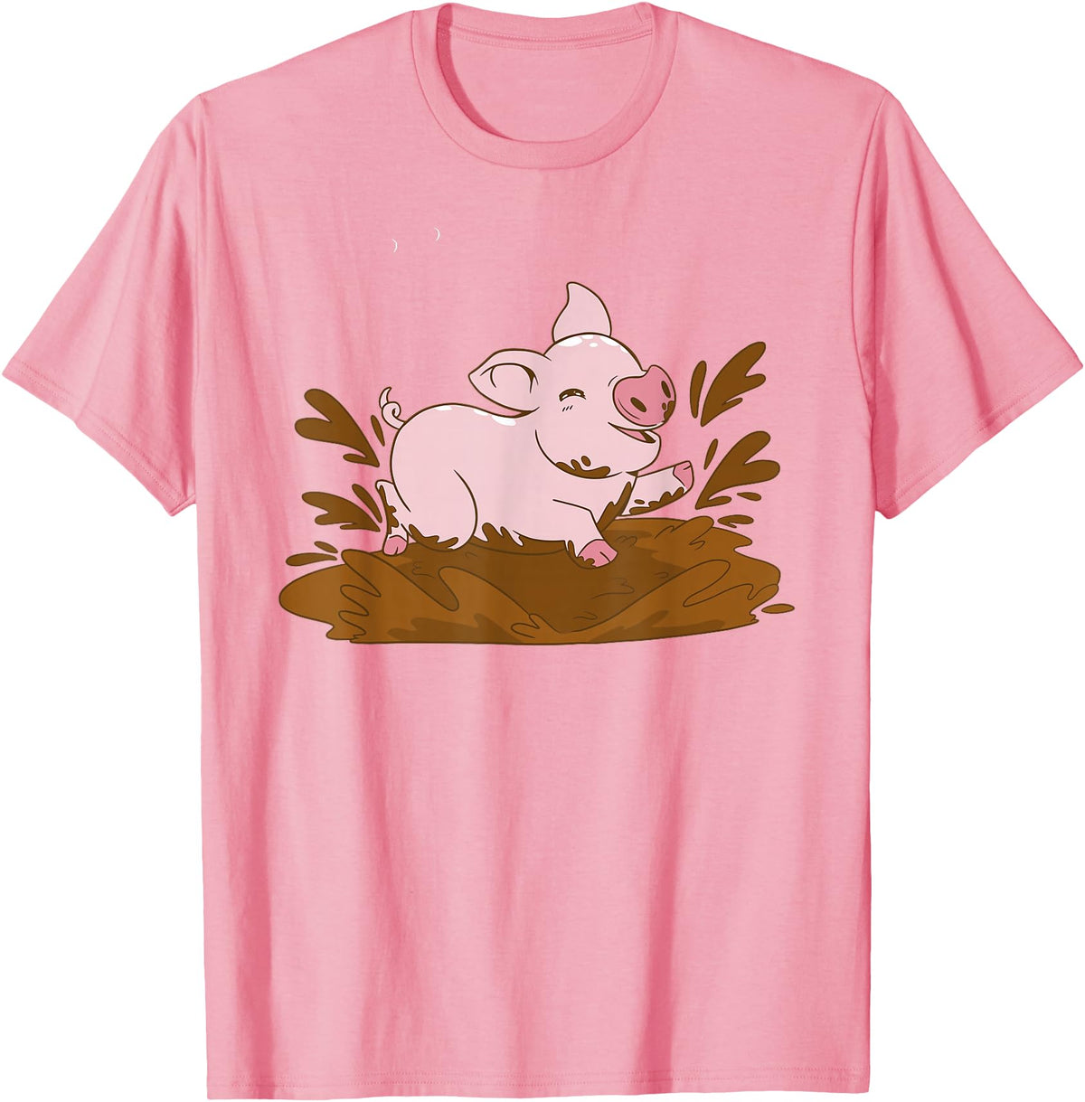 Pigs Mud Pig Playing in the Mud T-Shirt - Pink