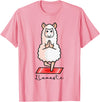 Dibba Designs Llamaste Llama Alpaca Yoga Exercise Fitness Gym Workout T-Shirt - Pink