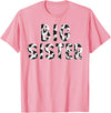 Cow Pattern Print Family Matching Birthday Shirts Cow Big Sister Birthday Family Matching Mothers Day Boy Girl T-Shirt - Pink