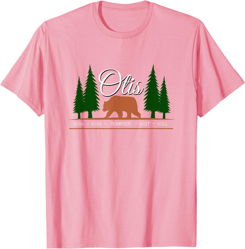 Brown Bear Lovers and Fat Grizzy Fans 2023 Otis Champion fat brown grizzly bear fan beartober week 2023 T-Shirt - Pink