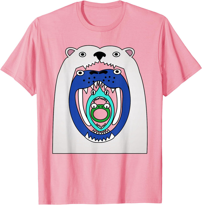 Cute designs for kids Polar Bear Food Chain Funny Kids T-Shirt T-Shirt - Pink