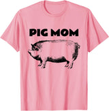 Cute Pig T-Shirts Pot Belly Pig Gifts Tees T Shirt Cute Pot Belly Pig Shirt-PIG MOM Pig Lovers T Shirt T-Shirt - Pink