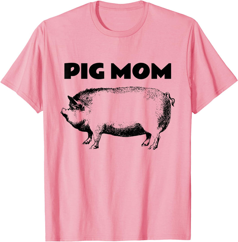Cute Pig T-Shirts Pot Belly Pig Gifts Tees T Shirt Cute Pot Belly Pig Shirt-PIG MOM Pig Lovers T Shirt T-Shirt - Pink