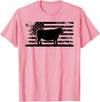 Funny Red Angus Rancher Gift for Cattle Lover USA American Flag - America Cow Red Angus Rancher T-Shirt - Pink