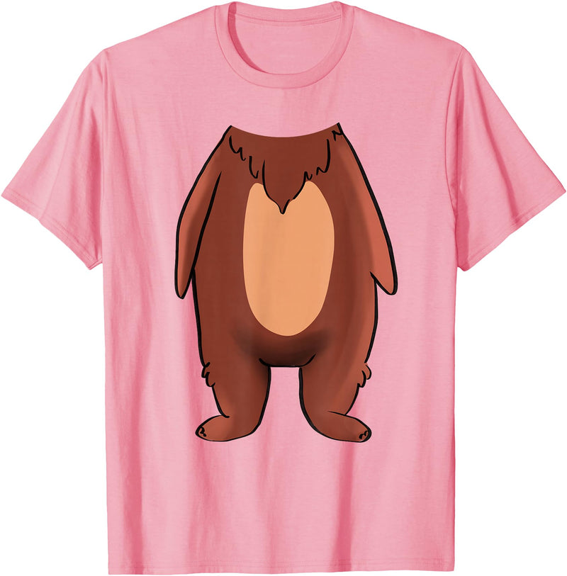 The Easy Costume Idea Shop Bear Halloween Costume Shirt - Brown Grizzly Bear T-Shirt - Pink