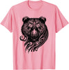 Best Tribal Tattoo Designs I Trends I Born for Art Bear Grizzly Nordic Indian Celtic Mythology Wild Animal Fan T-Shirt - Pink
