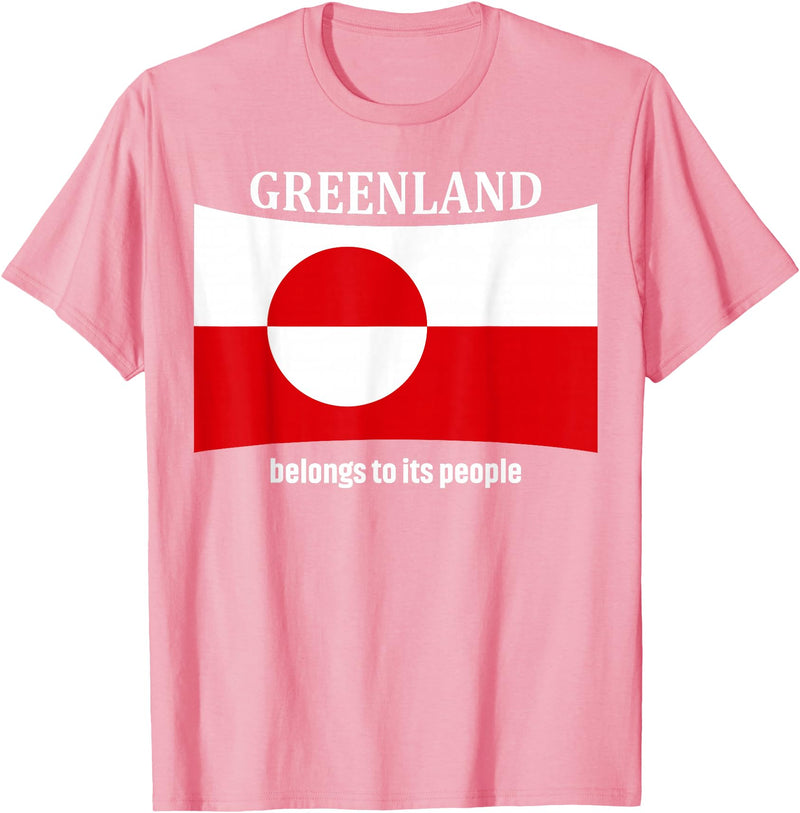 Greenlandic native heritage designs Greenland Flag, Belongs to its People, Independence Message T-Shirt - Pink