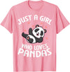 Panda Bear Clothing Panda Lover Cute Kids Just A Girl Who Loves Pandas T-Shirt - Pink