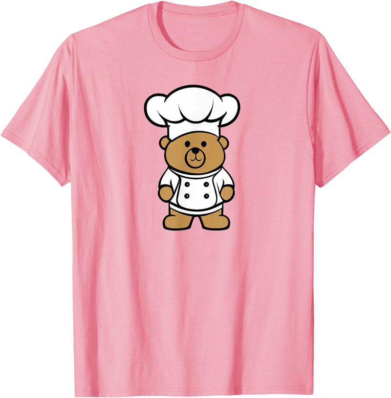 Bear In A Chef Hat - Cute Chef Bear Chef Bear - Cute Bear In A Chef's Hat Bear Chef T-Shirt - Pink