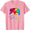 RhynoWear Pride Gay Bear Pride Shirt Bears LGBT Rainbow Flag Grizzly Gift T-Shirt - Pink