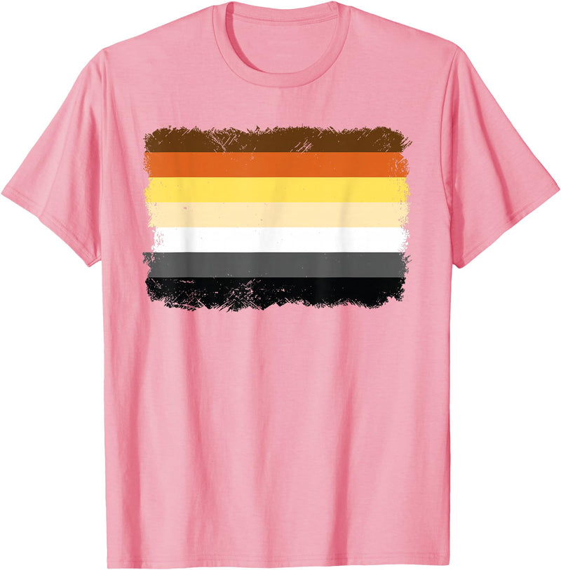 LGBTQ Bear Flag Gay Pride Gift For Men LGBT Papa Mens Gay Pride Month - Gay Flag Bear T-Shirt - Pink