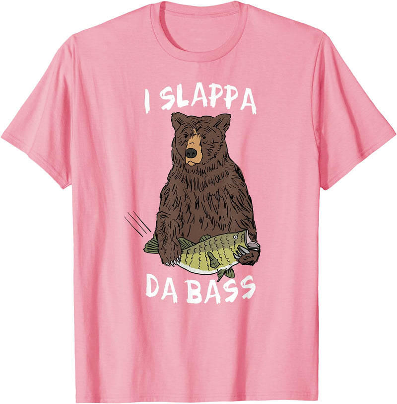 Musical Bears I SLAPPA DA BASS (Bear Playing Bass) T-Shirt - Pink