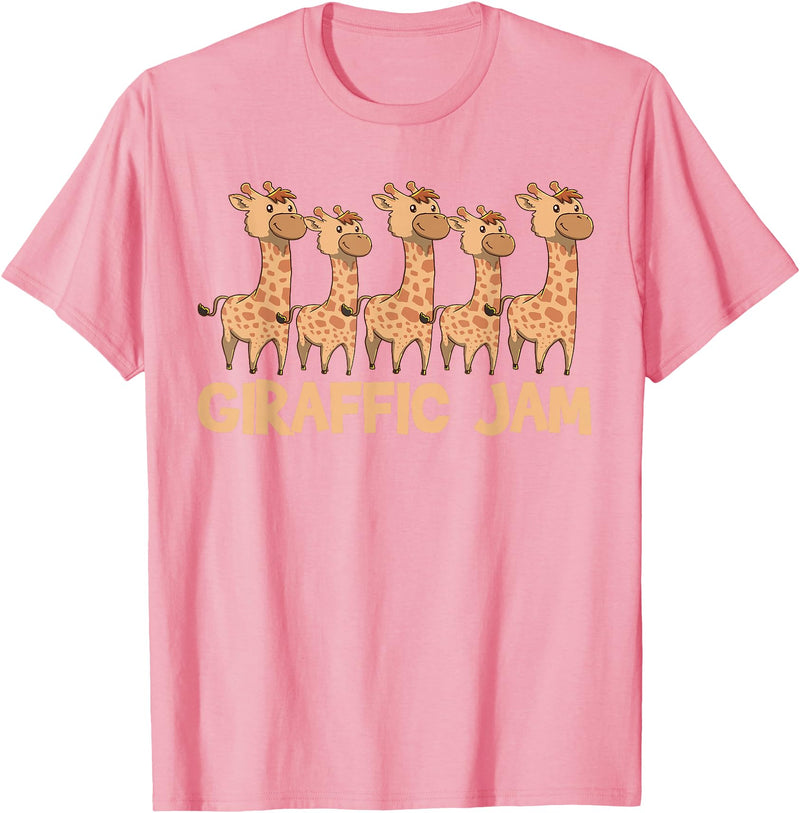 Cute Giraffe Gifts Giraffe Giraffic Jam Funny Word Game Cute T-Shirt - Pink