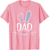 Dad Bunny Rabbit Face Family Group Easter Father's Day T-Shirt in Pink