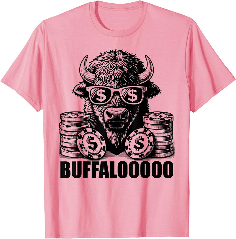 Gambling Gift Casino Gambler Stuff & Accessories Lucky Buffalo Casino Slot Machine BUFFALOOOOO Gambling T-Shirt, Small, Grey