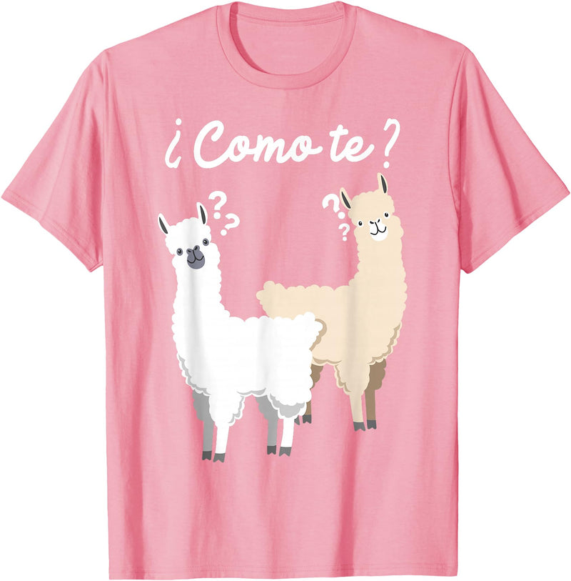 Spanish design | Llama gift | Funny Spanish design Funny Spanish gift, Como Te Llama, Llama design T-Shirt - Pink