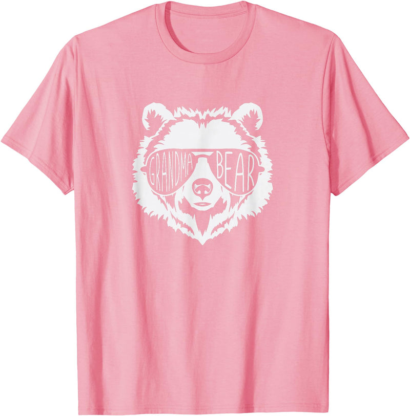 grandma Bear Family Apparel Grandma Bear Face with Sunglasses T-Shirt - Pink