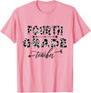Funny Back To School Teacher Women 2021-22 Apparel Cow Print Skin Pattern 4th Grade Teacher 1st Day Of School T-Shirt - Pink