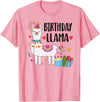 Matching Llama Birthday Party Supplies Birthday Llama Girl Birthday Party Llama Birthday Outfit T-Shirt - Pink