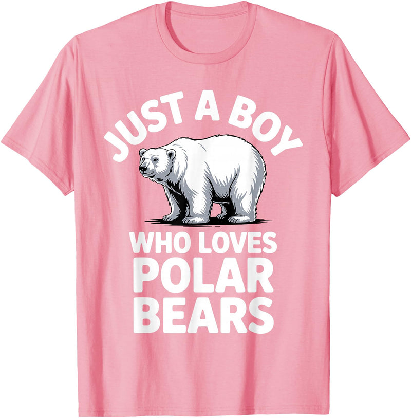 Polar Bear Gift Polar Bear Accessories & Stuff Cute Polar Bear Art for Boys Kids Men Arctic Polar Bear T-Shirt - Pink