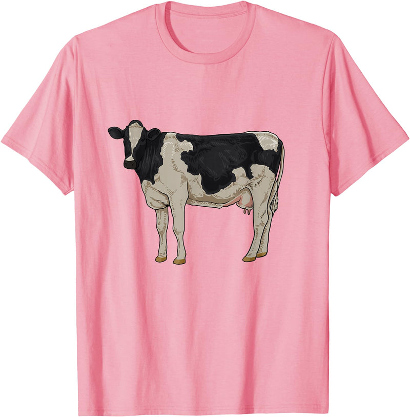 Cows and cattle Drawing of a Holstein cattle T-Shirt - Pink