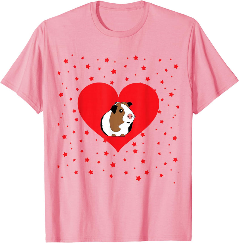 Guinea Pig Accessories & Shirts Guinea Pig Valentine's Day Shirt - Funny Guinea Pig Tshirt T-Shirt - Pink