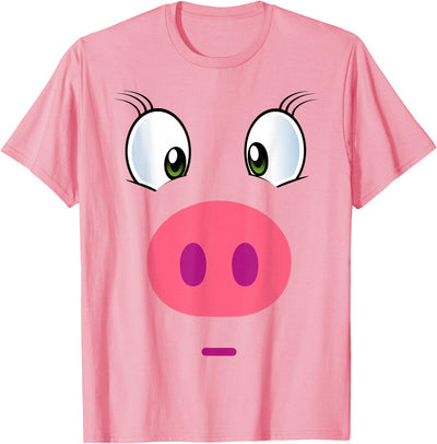 Funny Pink Piggy Face Design Pig T-Shirt