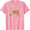 Cute Soccer Llama Tees Soccer Llama Futbol Llama T-Shirt - Pink