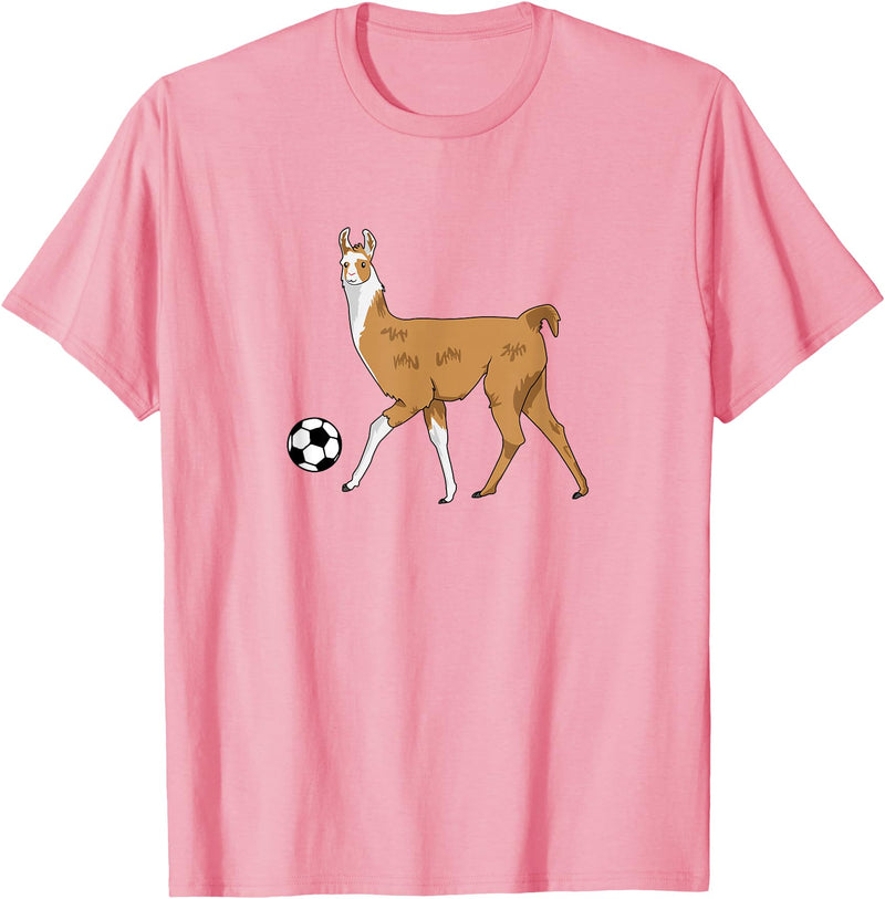 Cute Soccer Llama Tees Soccer Llama Futbol Llama T-Shirt - Pink