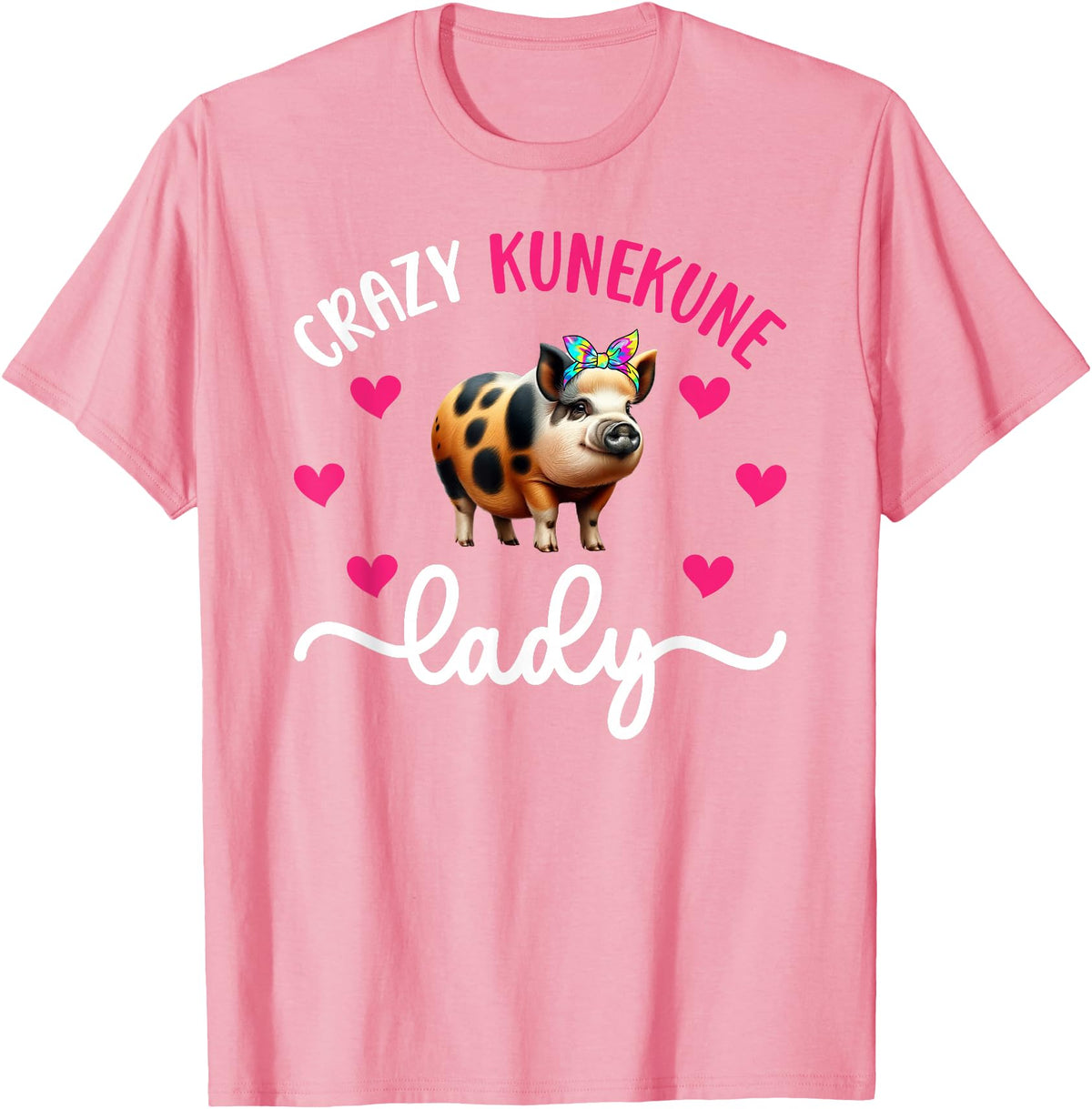 Funny Kunekune Pigs For Kunekune Pig Mom Crazy Kunekune Lady Kunekune Pig Mom Kunekune Pig Lover T-Shirt, Small - Pink
