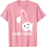 Rabbit First Day of the Month Good Luck Phrase T-Shirt in Pink