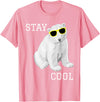 Cool bleiben Eisbär Stay Cool Cute Baby Polar Bear Cub with Sunglasses T-Shirt - Pink