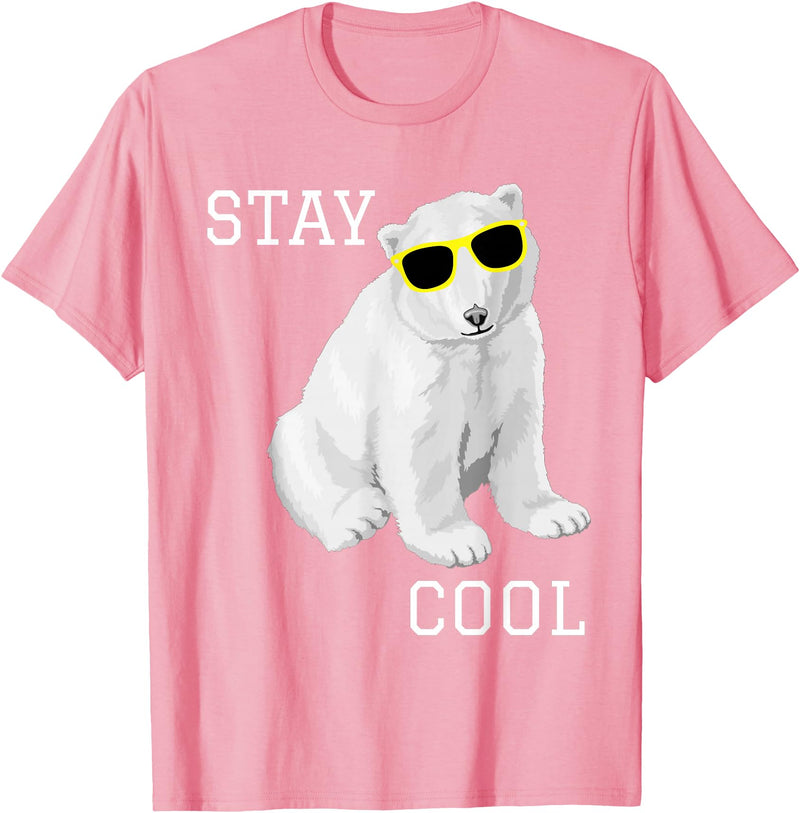 Cool bleiben Eisbär Stay Cool Cute Baby Polar Bear Cub with Sunglasses T-Shirt - Pink