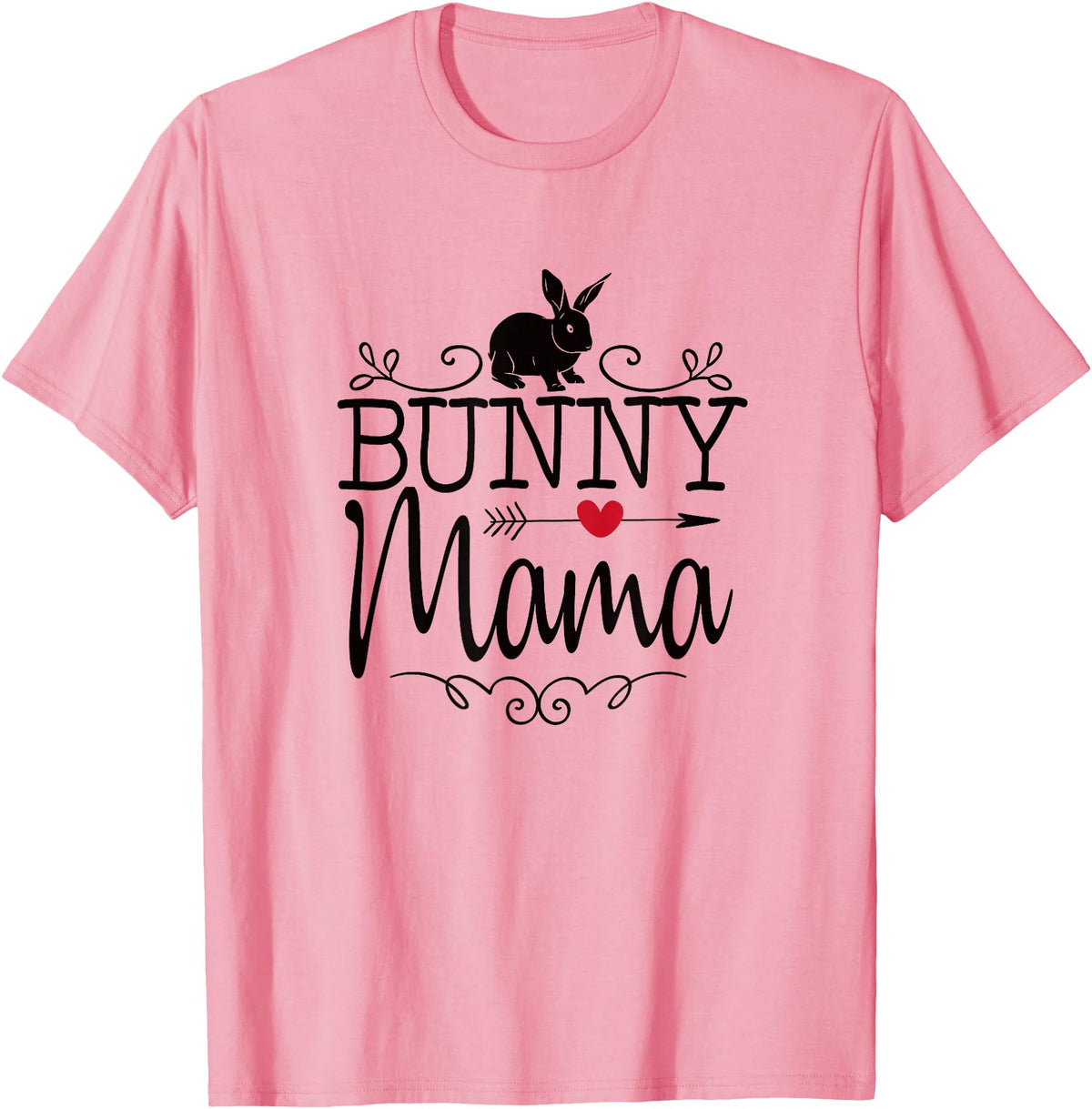 Bunny Mama Rabbit Mom Graphic for Women and Girls T-Shirt in Pink
