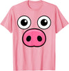 Cute Pig Face Pink DIY Barnyard Animal Halloween Costume Kid T-Shirt - As Pictured