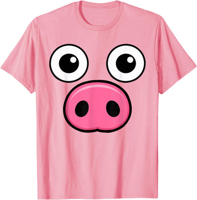 Cute Pig Face Pink DIY Barnyard Animal Halloween Costume Kid T-Shirt