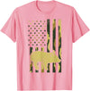 BoredKoalas Farming Farm Shirts Farmer Gifts Camo US Flag Pig Military Farm Animal Patriotic Farmer Gift T-Shirt - Pink
