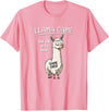 Cute Cartoon Llama Mama Gifts T Shirts & Hoodies Funny Mens Womens Kids Llama Game Don't Look At The Llama T-Shirt - Pink
