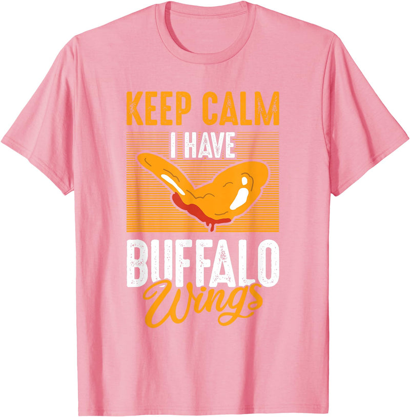 Buffalo Wings Fried Chicken Hot Wing Sauce T-Shirt - Pink