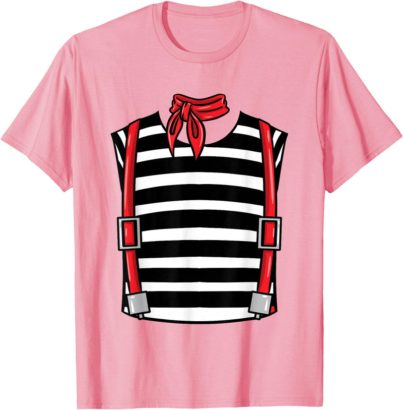 Hiking Lover Design French Mime Costume Halloween T-Shirt - Pink