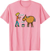 Mark Ewbie Designs Funny Lead A Horse To Water Proverb T-Shirt - Pink