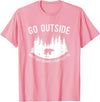 Explore Tees Go Outside Worst Case Scenario A Bear Kills You Explorer Tee T-Shirt - Pink
