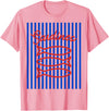 Sardines maritime fisherman aesthetic Fisherman aesthetic white blue stripes with sardine fish T-Shirt - Pink