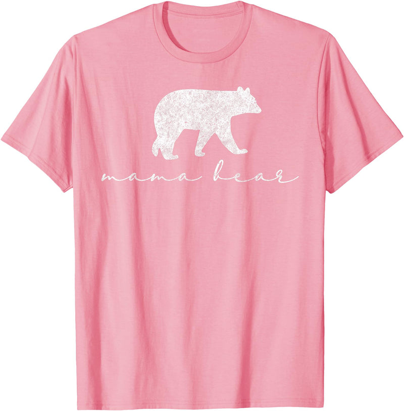 Mama Bear Shirt Cute White T-Shirt - Pink