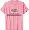 California LGBTQ+ Gift Men Women Couples Groups California Republic Bear LGBT Gay Pride Month Rainbow Flag T-Shirt - Pink