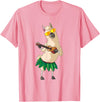 Llama Ukulele Luau TShirt Cute Gifts Llama Ukulele Luau Cute Funny Cool Hawaii Alpaca Gift T-Shirt - Pink