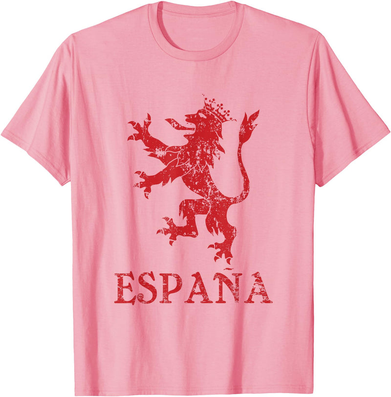 Threadrock Espana Spain Lion Symbol Spanish Spanish Pride T-Shirt - Pink