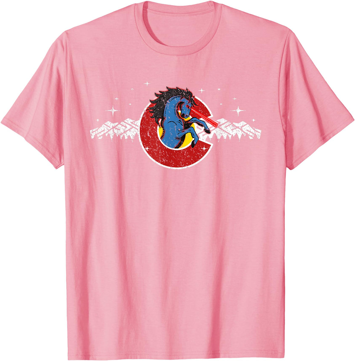 Colorado Underground Colorado Blucifer Demon Horse T-Shirt - Pink